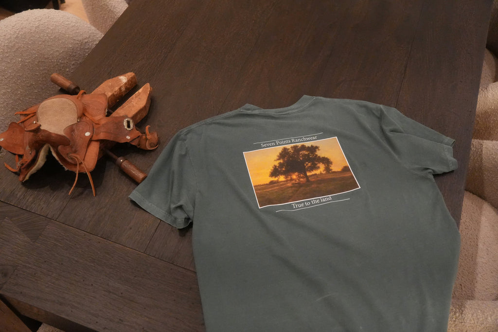 Short Sleeve Tree Sunset Oil Painting T-Shirt
